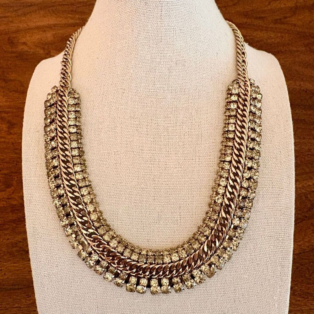 Banana Republic | Rhinestone Chain Collar Necklace | 18” Adjustable